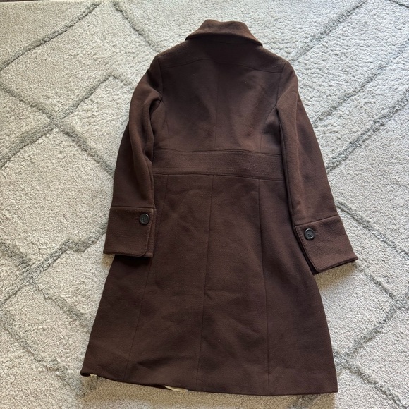 J Crew Lady Day chocolate brown wool coat belted peacoat 6 - Picture 3 of 12
